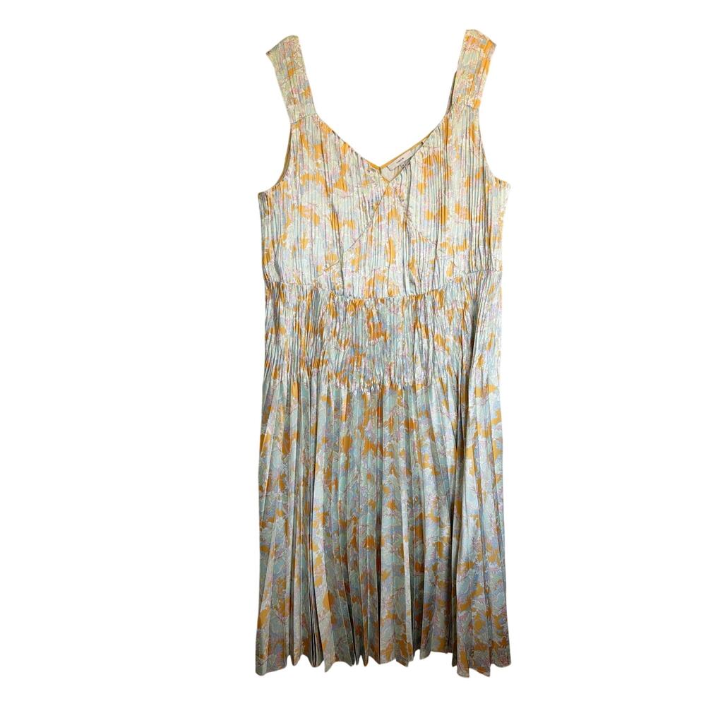 NWT, Vince, Size 3X, Mint Floral Maxi Dress, Pleated, Elastic Waist, Plus